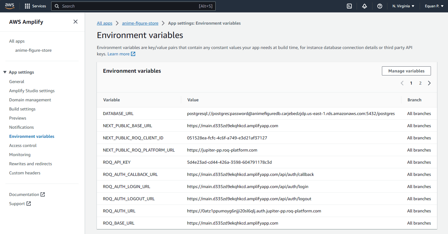 aws amplify build env