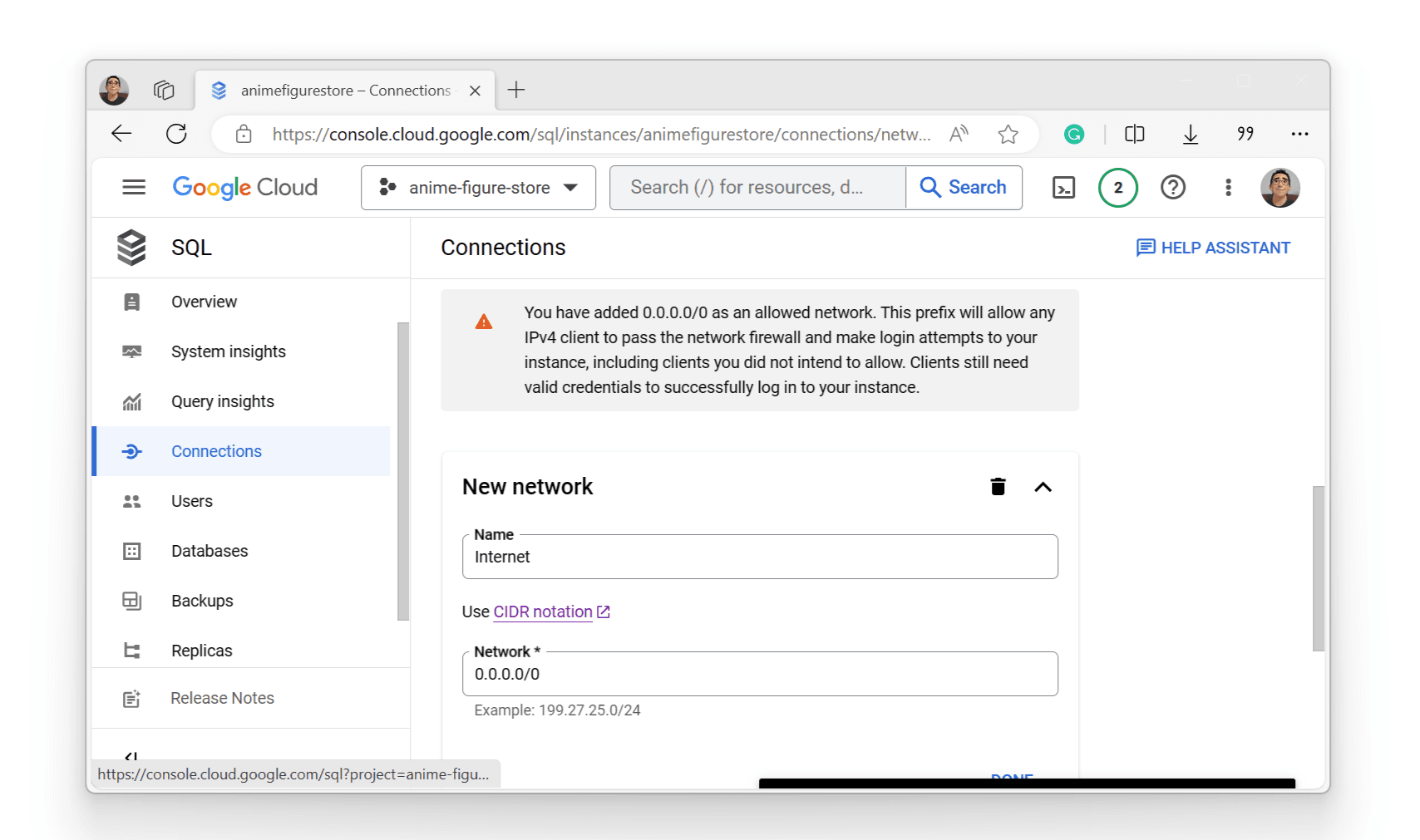 postgre network config