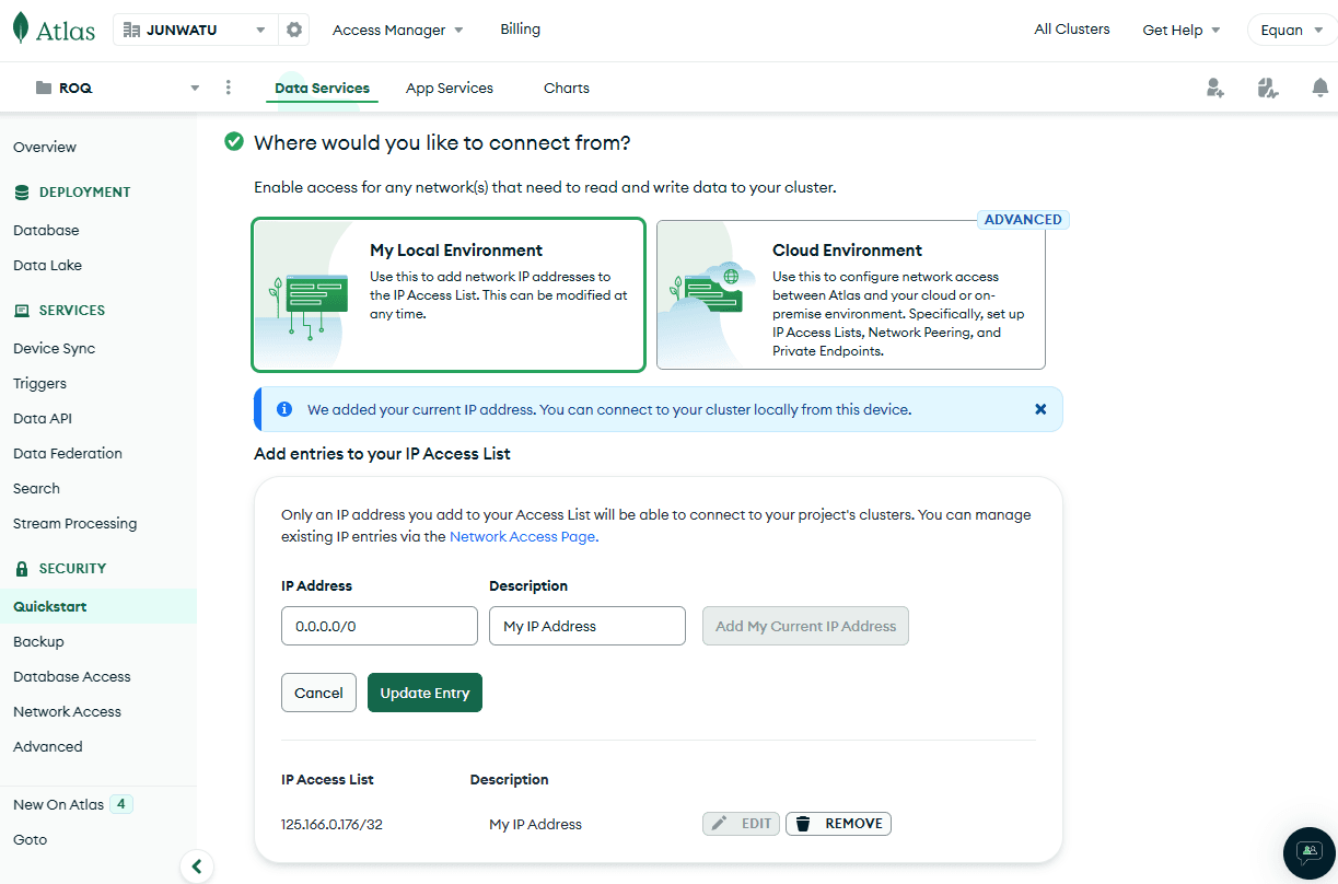 mongodb ip whitelist